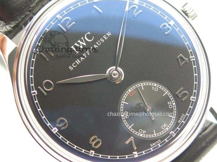 MIROTIME 0121 Portuguese IW545407 Black Dial ZF 1:1 Best Edition On Dark Blue Leather Strap DailyWear 7337